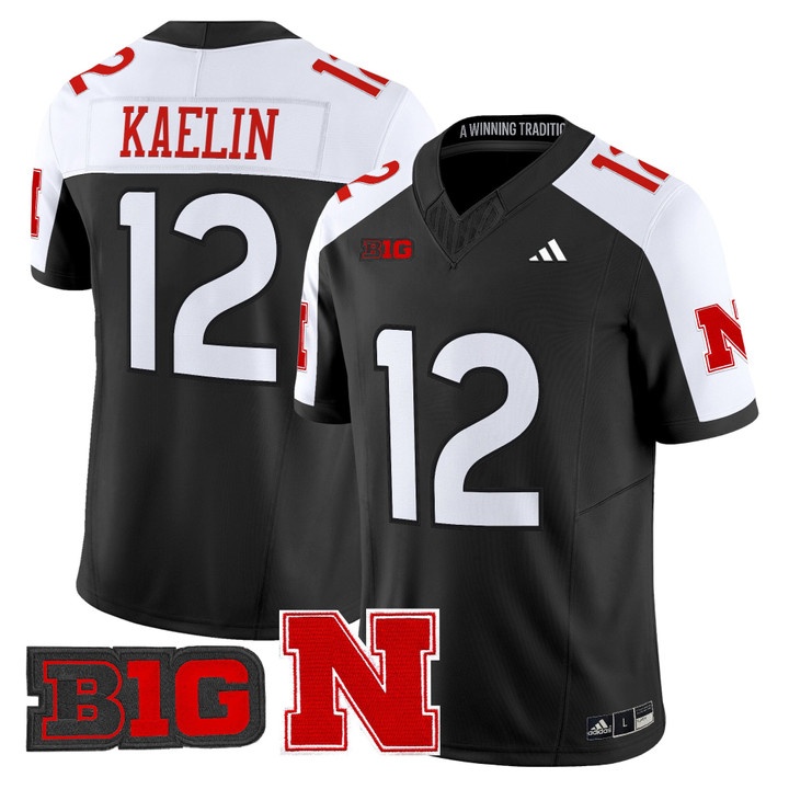 Men's Nebraska Cornhuskers 2026 Vapor Limited Jersey BLACK2 #12 DANIEL KAELIN