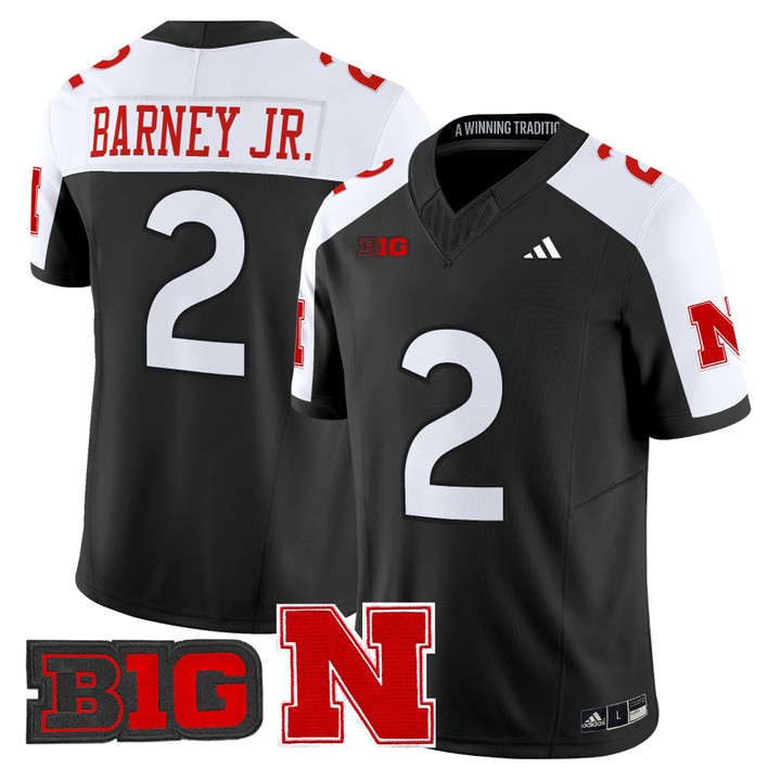 Men's Nebraska Cornhuskers 2026 Vapor Limited Jersey BLACK2 #2 JACORY BARNEY JR.