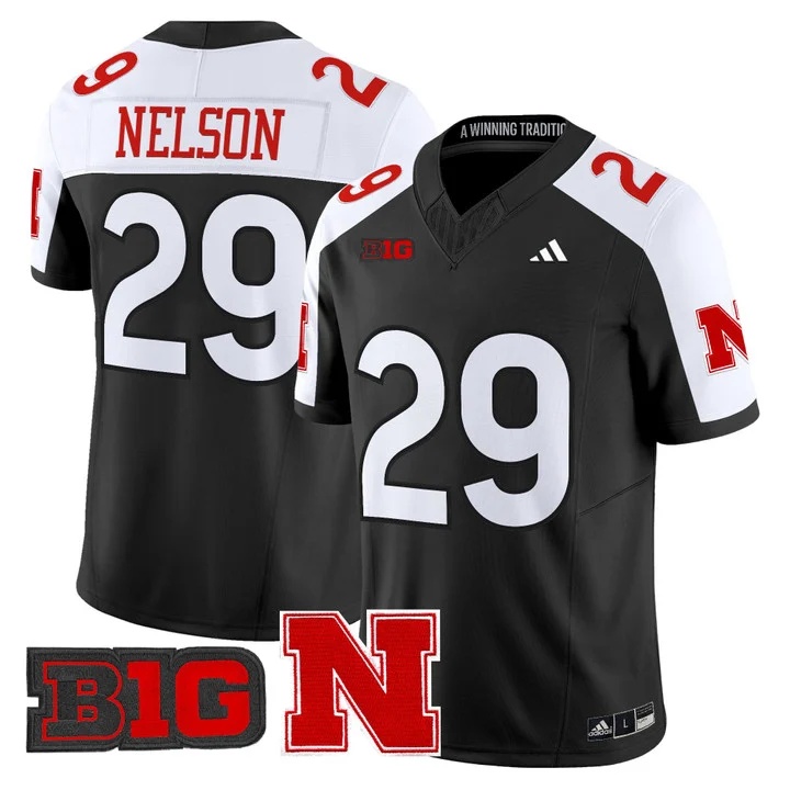 Men's Nebraska Cornhuskers 2026 Vapor Limited Jersey BLACK2 #29 CARTER NELSON