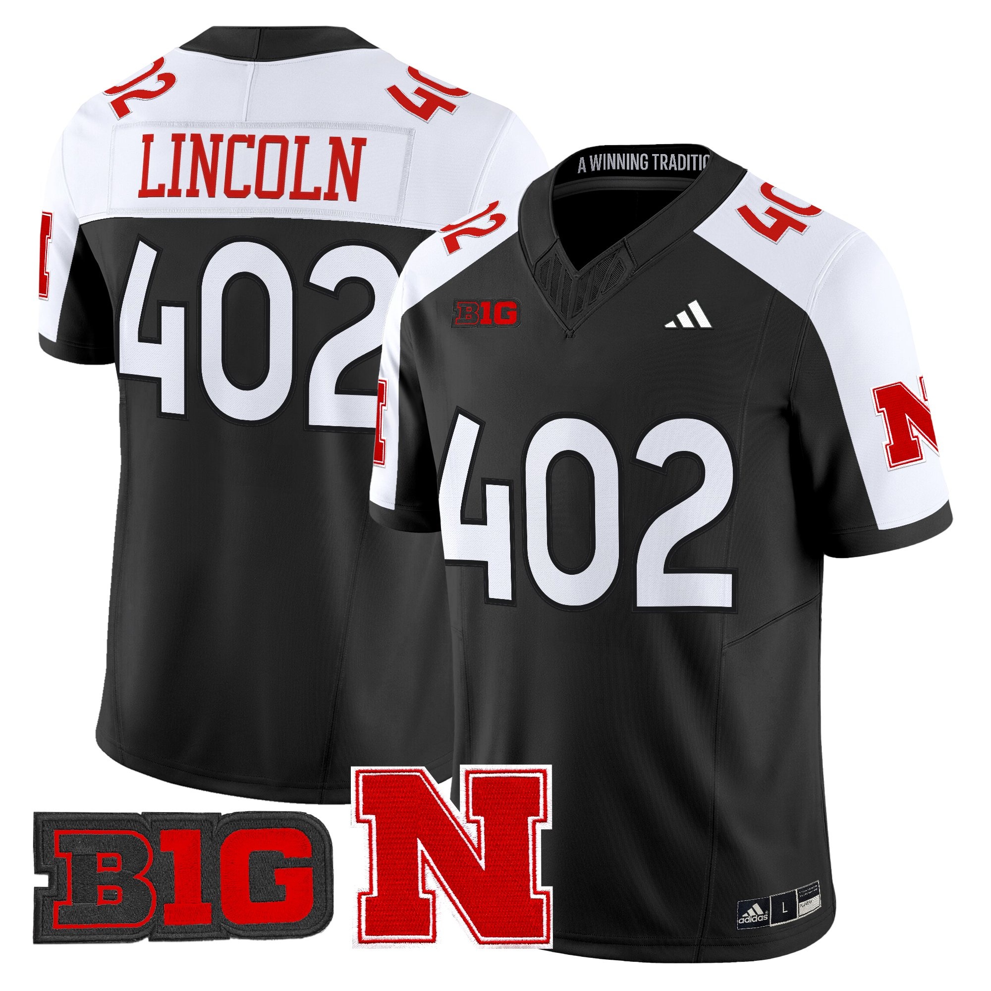 Men's Nebraska Cornhuskers 2026 Vapor Limited Jersey BLACK2 #402 LINCOLN
