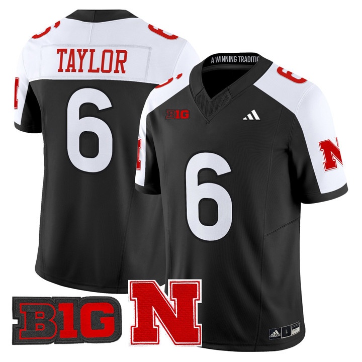 Men's Nebraska Cornhuskers 2026 Vapor Limited Jersey BLACK2 #6 TRAE TAYLOR