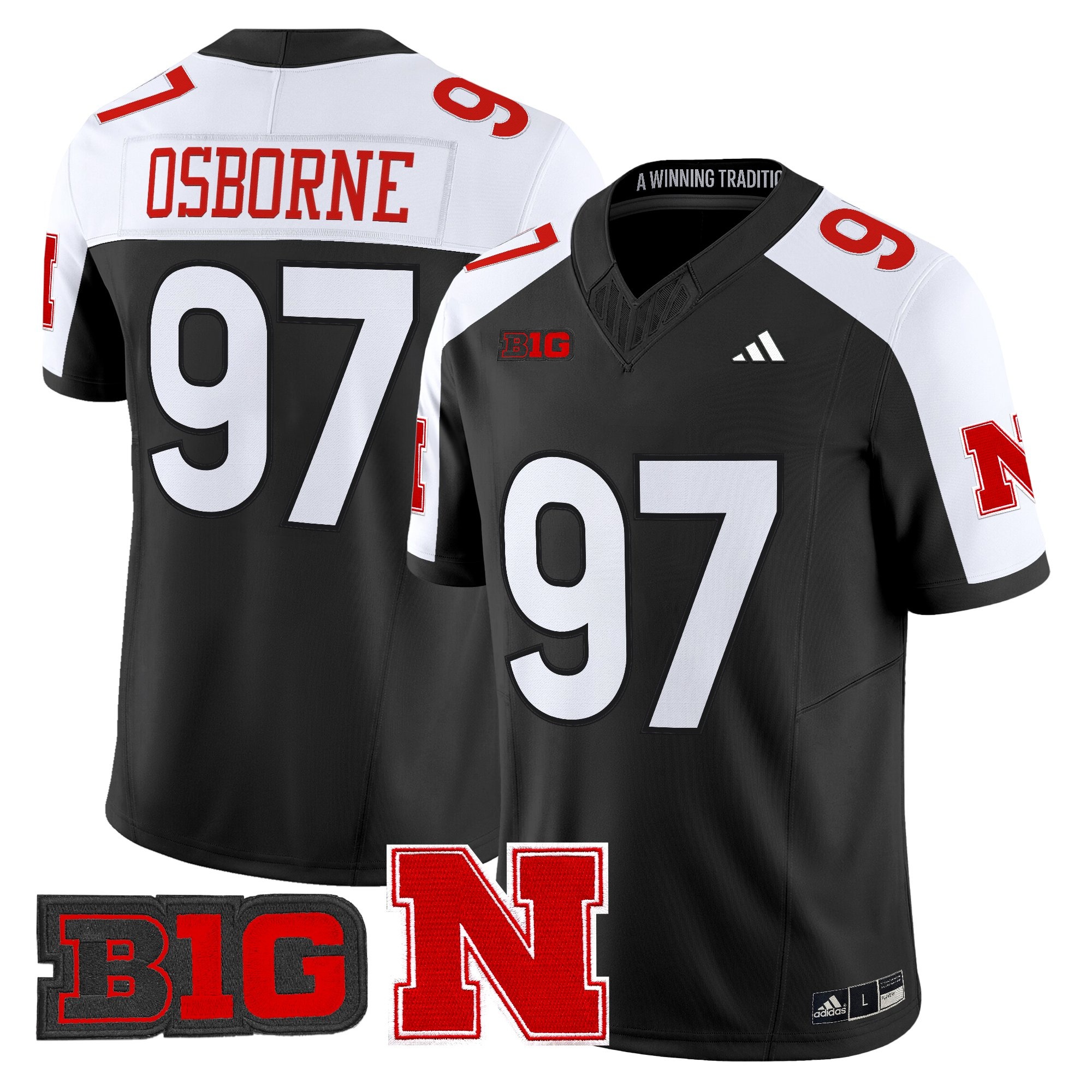 Men's Nebraska Cornhuskers 2026 Vapor Limited Jersey BLACK2 #97 TOM OSBORNE