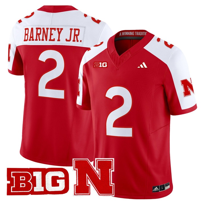 Men's Nebraska Cornhuskers 2026 Vapor Limited Jersey RED2 #2 JACORY BARNEY JR.