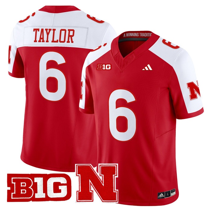 Men's Nebraska Cornhuskers 2026 Vapor Limited Jersey RED2 #6 TRAE TAYLOR
