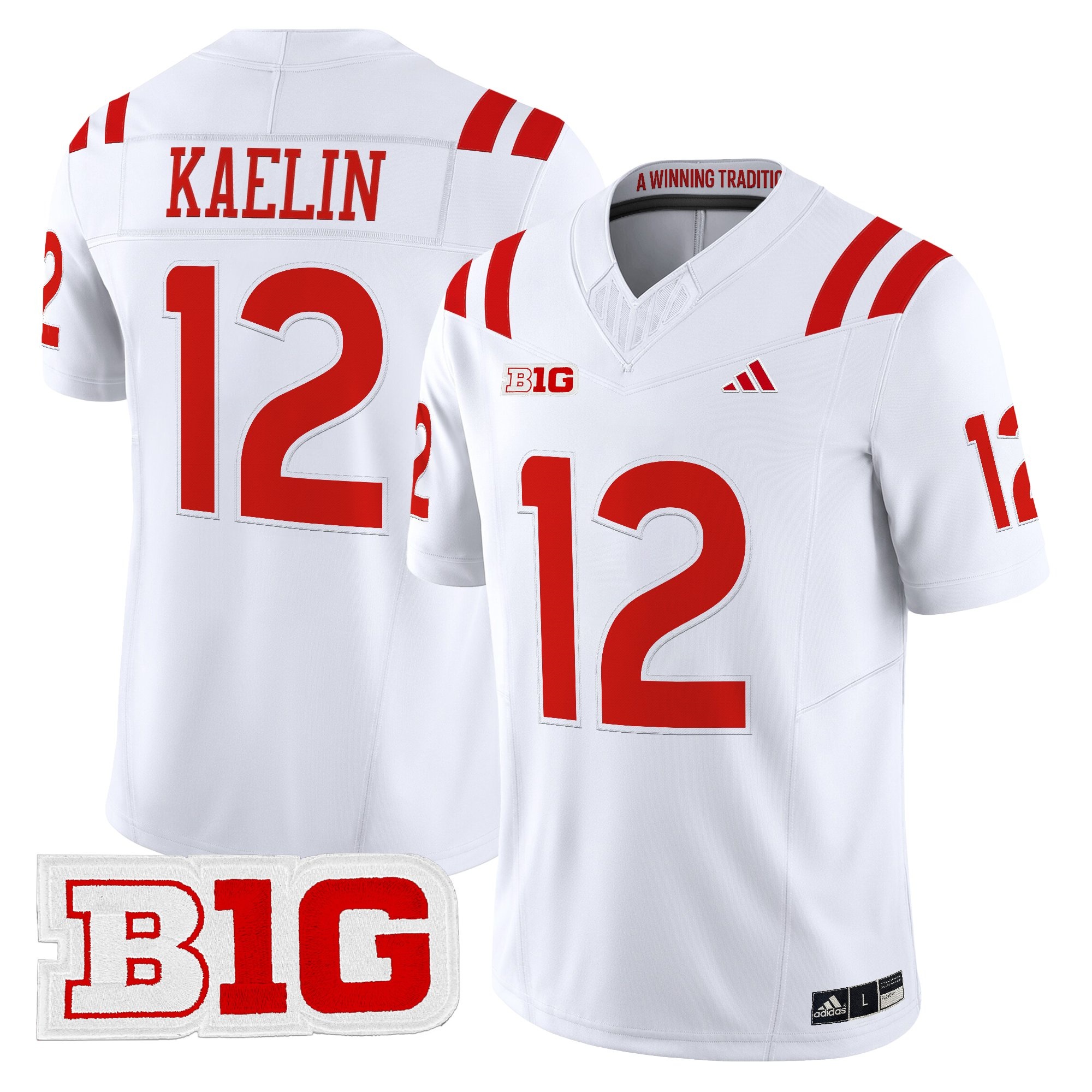 Men's Nebraska Cornhuskers 2026 Vapor Limited Jersey WHITE #12 DANIEL KAELIN