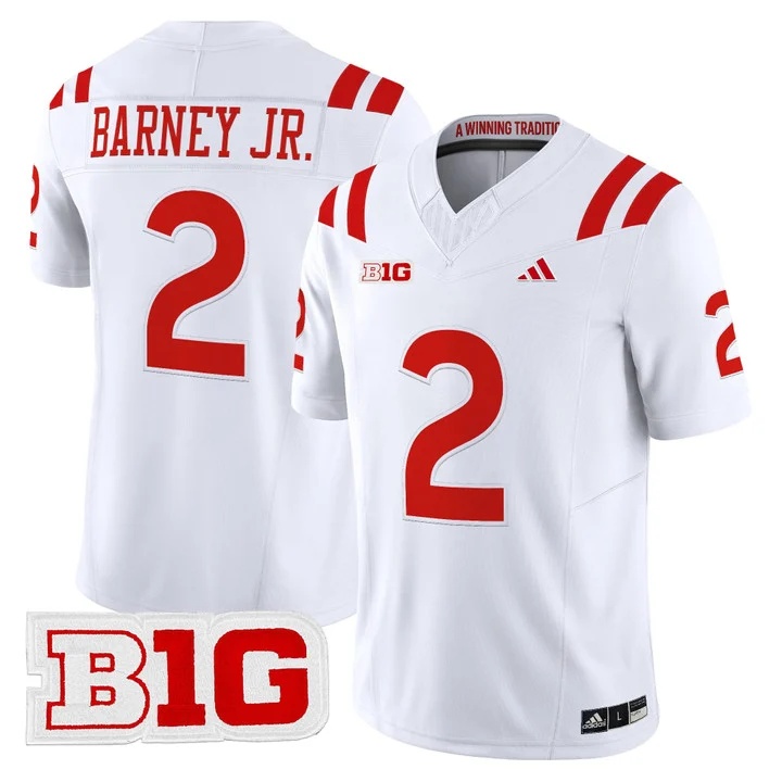 Men's Nebraska Cornhuskers 2026 Vapor Limited Jersey WHITE #2 JACORY BARNEY JR.