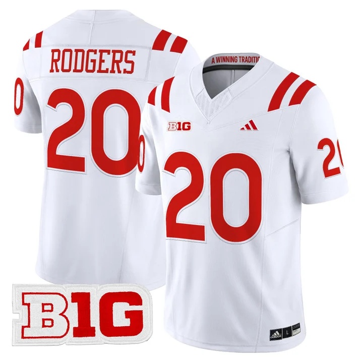 Men's Nebraska Cornhuskers 2026 Vapor Limited Jersey WHITE #20 JOHNNY RODGERS