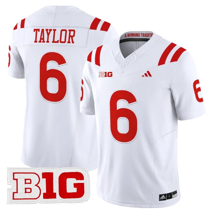 Men's Nebraska Cornhuskers 2026 Vapor Limited Jersey WHITE #6 TRAE TAYLOR