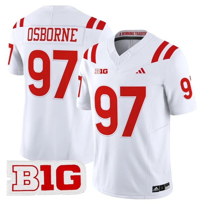Men's Nebraska Cornhuskers 2026 Vapor Limited Jersey WHITE #97 TOM OSBORNE