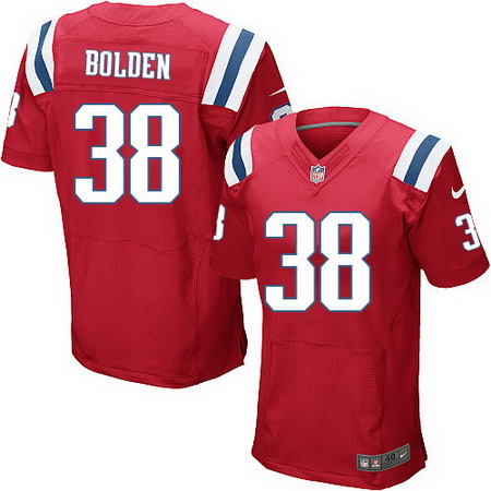 Men's New England Patriots #38 Brandon Bolden Red Alternate Stitched NFL Nike Elite Jersey