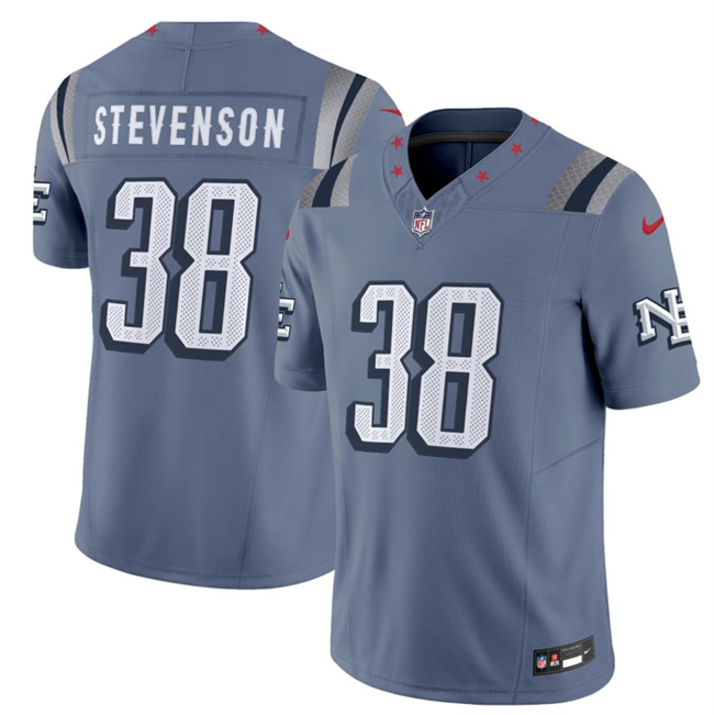 Men's New England Patriots #38 Rhamondre Stevenson 2025 F.U.S.E. a??Rivalriesa?? Vapor Limited Football Stitched Jersey