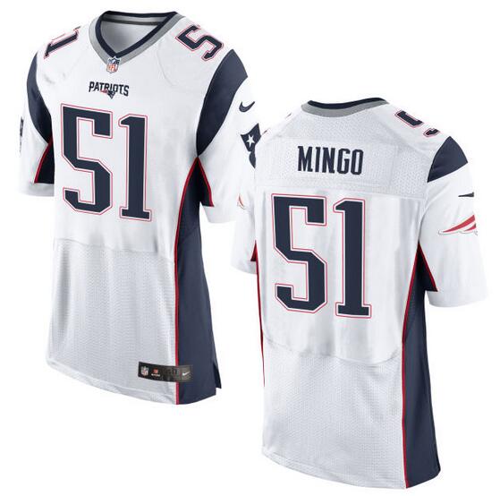 Men's New England Patriots #51 Barkevious Mingo NEW White Road Nike Elite Jersey