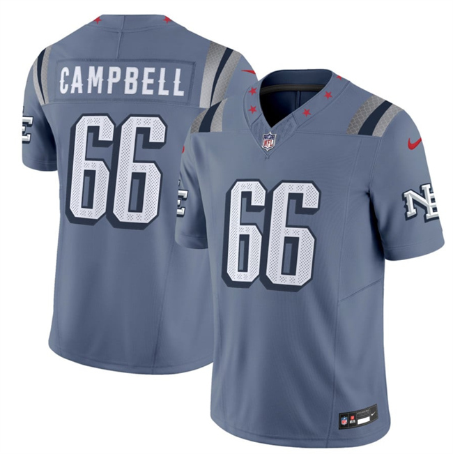 Men's New England Patriots #66 Will Campbell 2025 F.U.S.E. a??Rivalriesa?? Vapor Limited Football Stitched Jersey