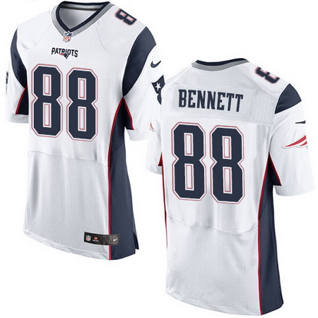 Men's New England Patriots #88 Martellus Bennett New Logo White Road Nike Elite Jersey