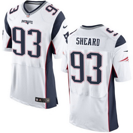 Men's New England Patriots #93 Jabaal Sheard White Road Nike Elite Jersey