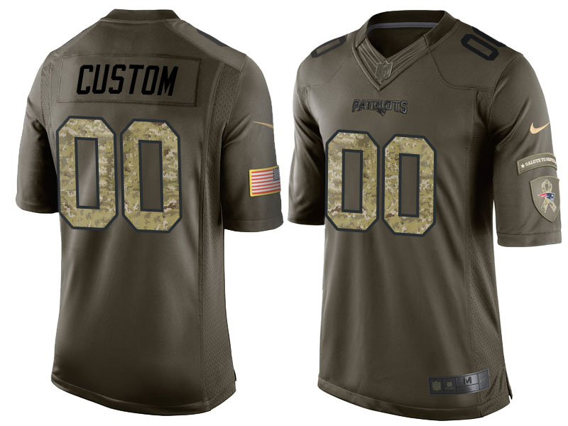 Men's New England Patriots Customized Camo Salute to Service Jersey