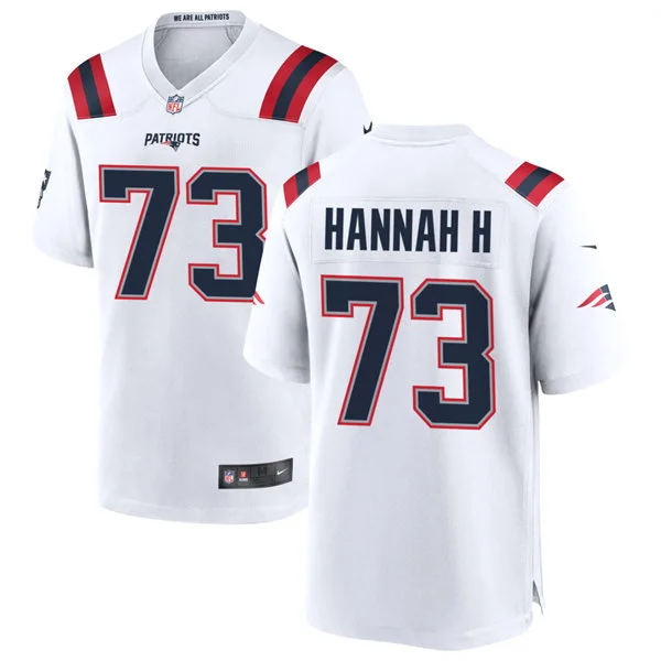 Men's New England Patriots Retired Player #73 John Hannah Nike White Vapor F.U.S.E. Limited Jersey 