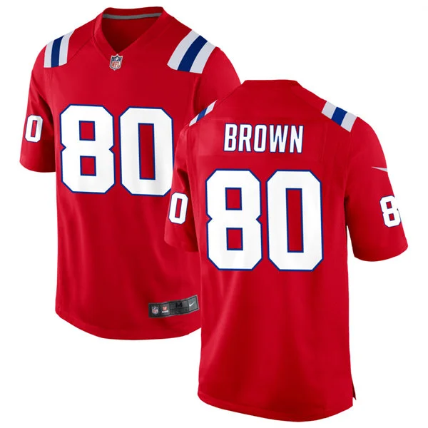 Men's New England Patriots Retired Player #80 Troy Brown Nike Red Alternate Vapor F.U.S.E. Limited Jersey 