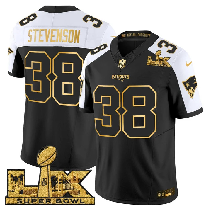 Men's New England Patriots Super Bowl LX Gold Vapor Limited Jersey ALTERNATE#38 RHAMONDRE STEVENSON