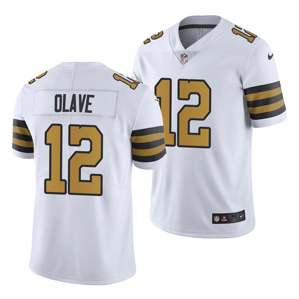 Men's New Orleans Saints #12 Chris Olave Nike White Color Rush Legend Player Jersey
