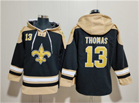 Men's New Orleans Saints #13 Michael Thomas Black Ageless Must-Have Lace-Up Pullover Hoodie