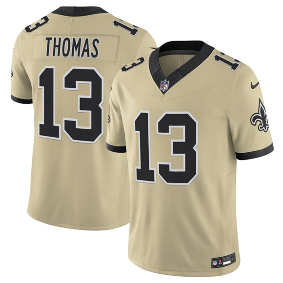 Men's New Orleans Saints #13 Michael Thomas Gold 2025 F.U.S.E. Alternate Vapor Limited Football Stitched Jersey
