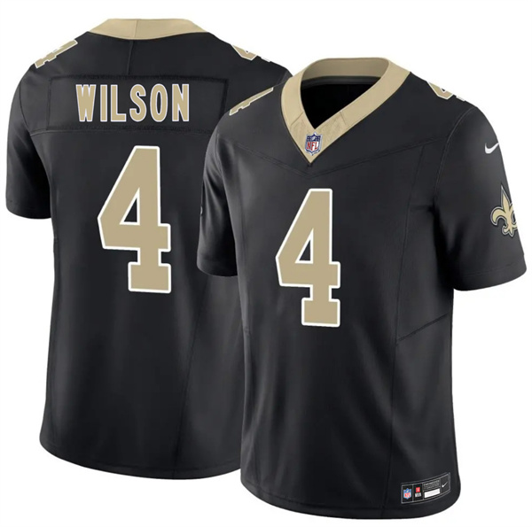 Men's New Orleans Saints #4 Zach Wilson Black 2026 F.U.S.E. Vapor Limited Football Stitched Jersey