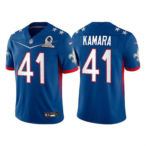 Men's New Orleans Saints #41 Alvin Kamara 2022 Royal NFC Pro Bowl Stitched Jersey