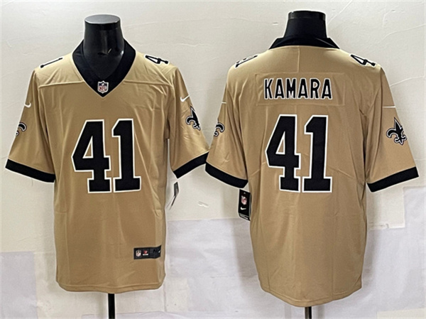 Men's New Orleans Saints #41 Alvin Kamara Gold Alternate Vapor Limited Football Stitched Jersey