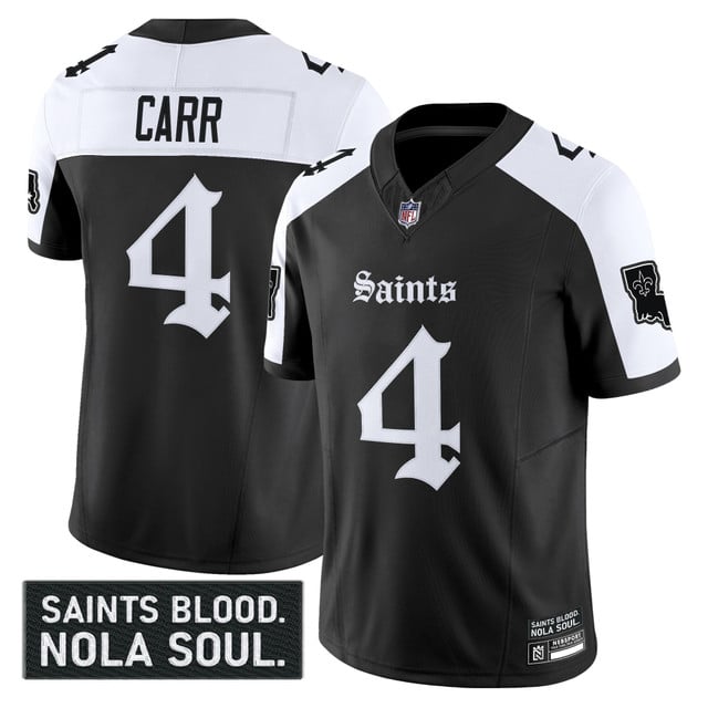 Men's New Orleans Saints 'Gothic Vieux Carré Edition' Vapor Jersey - All Stitched Alternate  Derek Carr