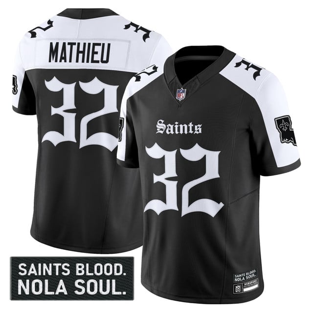 Men's New Orleans Saints 'Gothic Vieux Carré Edition' Vapor Jersey - All Stitched Alternate  Tyrann Mathieu