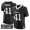 Men's New Orleans Saints 'Gothic Vieux Carré Edition' Vapor Jersey - All Stitched Black Alvin Kamara