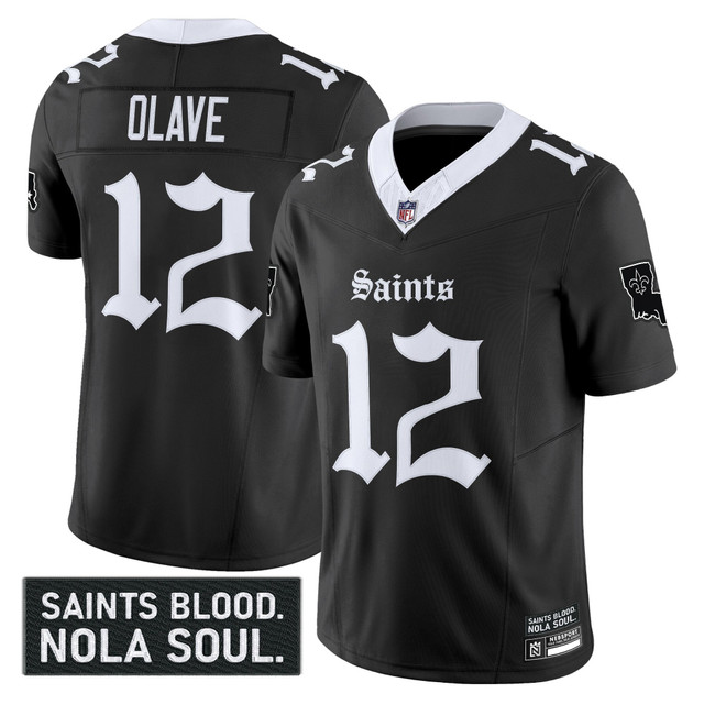 Men's New Orleans Saints 'Gothic Vieux Carré Edition' Vapor Jersey - All Stitched Black Chris Olave