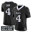 Men's New Orleans Saints 'Gothic Vieux Carré Edition' Vapor Jersey - All Stitched Black Derek Carr