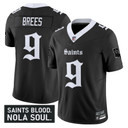 Men's New Orleans Saints 'Gothic Vieux Carré Edition' Vapor Jersey - All Stitched Black Drew Brees