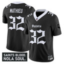 Men's New Orleans Saints 'Gothic Vieux Carré Edition' Vapor Jersey - All Stitched Black Tyrann Mathieu