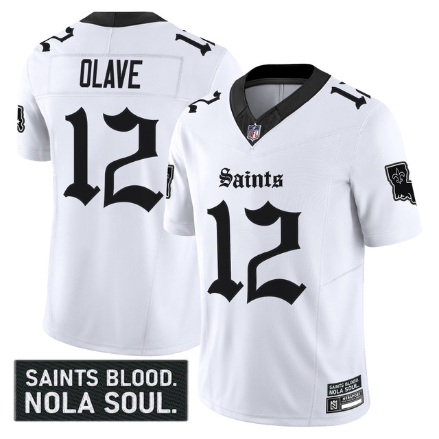 Men's New Orleans Saints 'Gothic Vieux Carré Edition' Vapor Jersey - All Stitched White Chris Olave