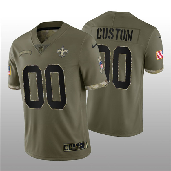 Men's New Orleans Saints ACTIVE PLAYER Custom 2022 Olive Salute To Service 