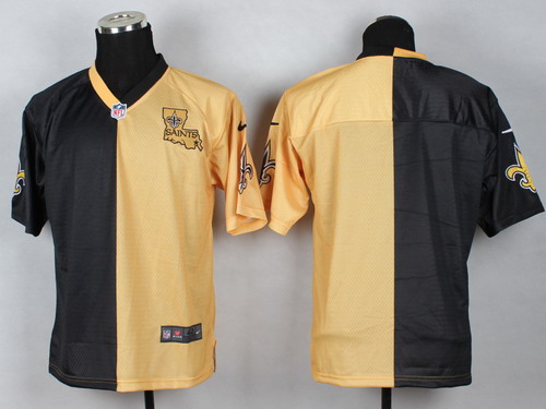 Men's New Orleans Saints Blank Black Gold Split Nik Elite Jersey