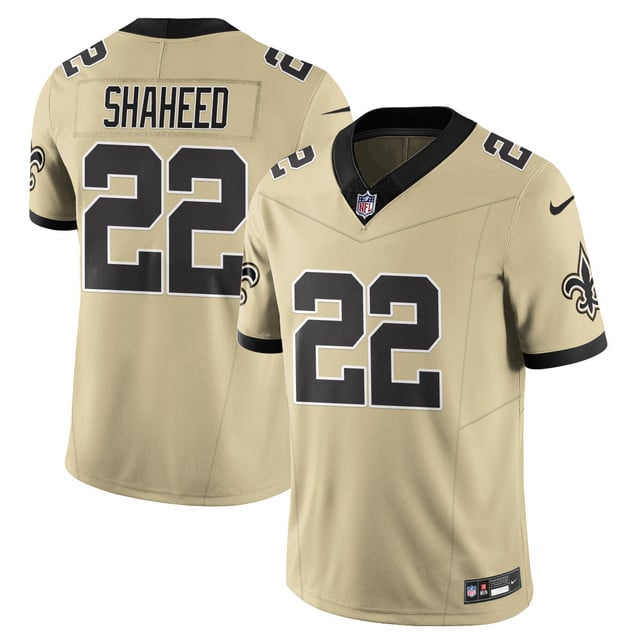 Men's New Orleans Saints Golds Alternate Vapor Limited Jersey GOLD #22 RASHID SHAHEED