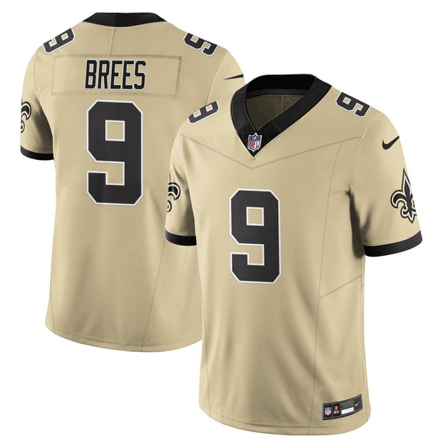 Men's New Orleans Saints Golds Alternate Vapor Limited Jersey GOLD #9 DREW BREES