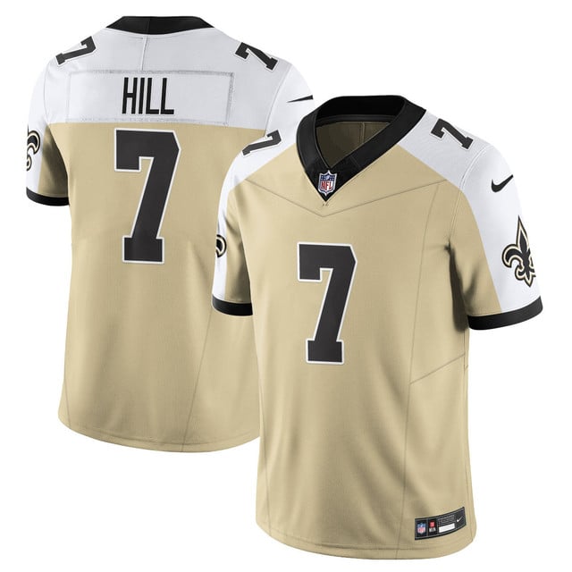 Men's New Orleans Saints Golds Alternate Vapor Limited Jersey GOLD ALTERNATE#7 TAYSOM HILL