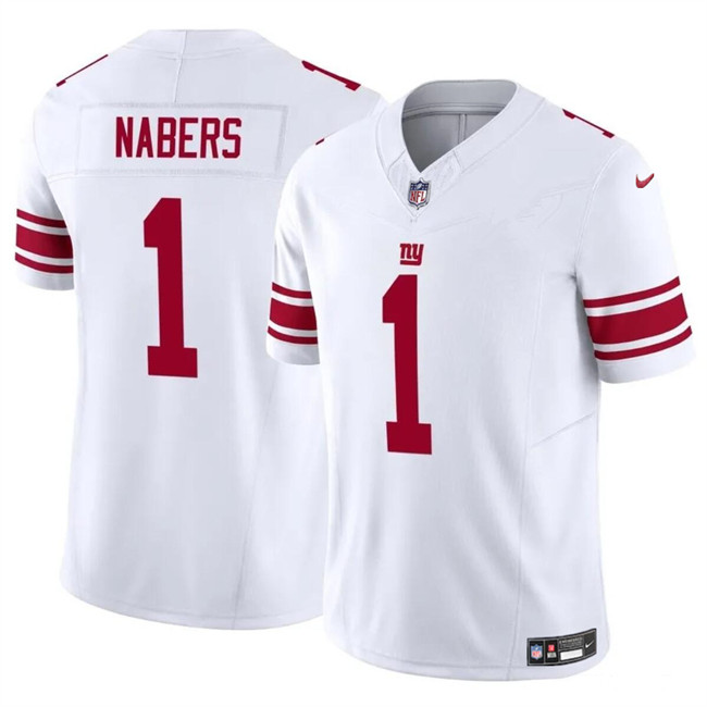Men's New York Giants #1 malik nabers white vapor untouchable limited stitched jersey