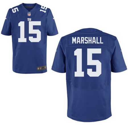 Men's New York Giants #15 Brandon Marshall Royal Blue Team Color Nike Elite Jersey