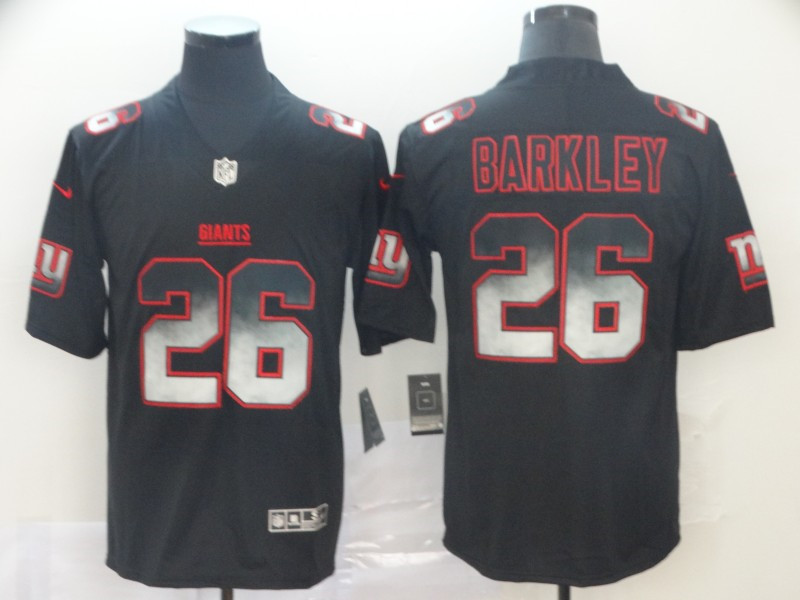 Men's New York Giants #26 Saquon Barkley NFL TEAMS Black Smoke Fashion Limited Jersey