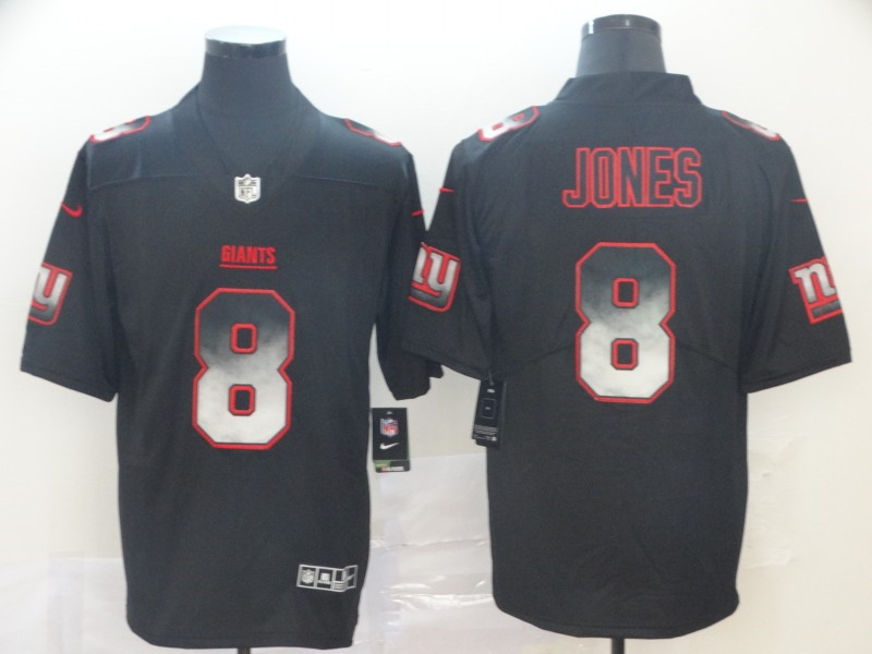 Men's New York Giants #8 Daniel Jones NFL TEAMS Black Smoke Fashion Limited Jersey