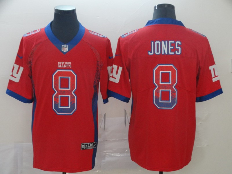 Men's New York Giants #8 Daniel Jones Nike Drift Fashion Color Rush Limited Jersey