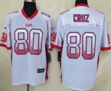 Men's New York Giants #80 Victor Cruz 2013 Nik Drift Fashion White Elite Jersey