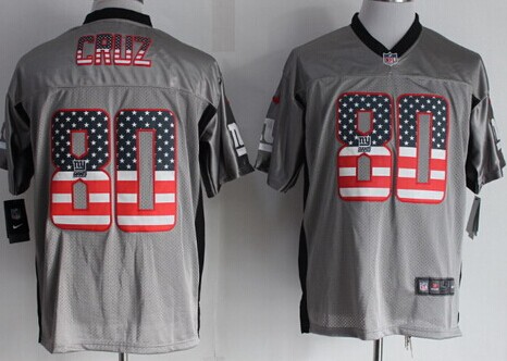 Men's New York Giants #80 Victor Cruz 2014 USA Flag Fashion Gray Nik Elite Jerseys