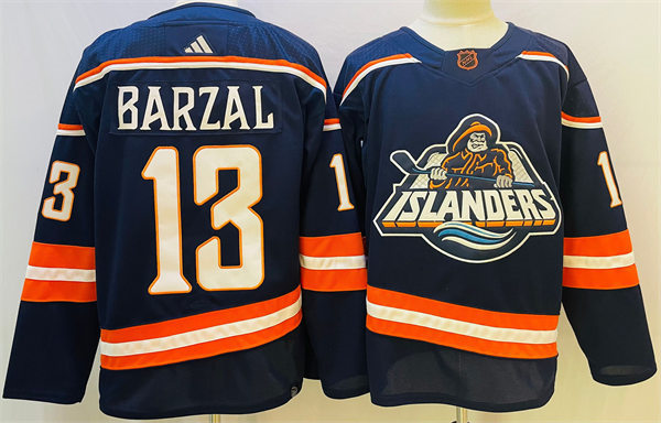 Men's New York Islanders #13 Mathew Barzal Navy 2022 Reverse Retro Primegreen Jersey 